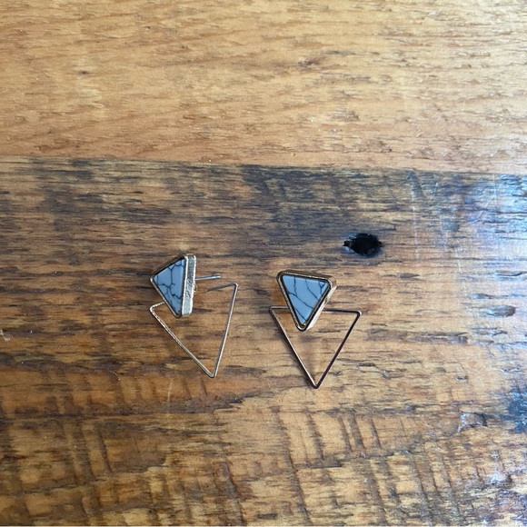 Marble Geometric Earrings - Picture 3 of 3